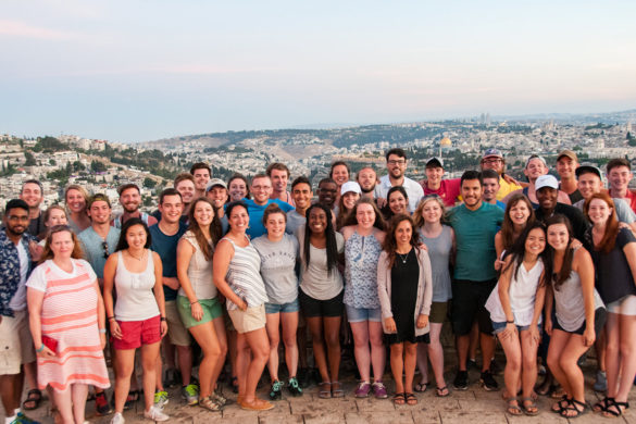 Group of students overlooking Israel