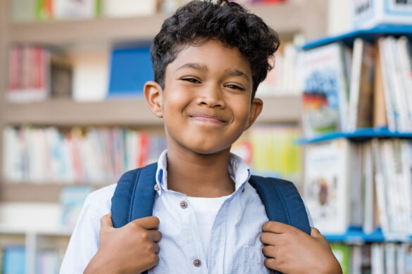 school kid smiling